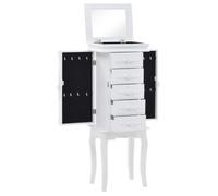 Armoire à bijoux - vidaXL - Blanc - MDF - Bois de pin - Sur pieds