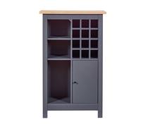 Armoire à bouteilles, meuble de rangement coloris anthracite / chêne Artisan - longueur 76 x profondeur 33 x hauteur 124 cm - -