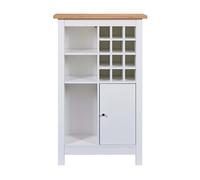 Armoire à bouteilles, meuble de rangement coloris blanc / chêne Artisan -longueur 76 x profondeur 33 x hauteur 124 cm - -