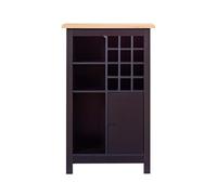Armoire à bouteilles,meuble de rangement coloris noir / chêne Artisan - longueur 76 x profondeur 33 x hauteur 124 cm - -