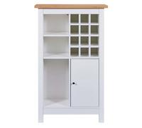 Armoire à bouteilles, meuble range bouteille coloris blanc / chêne Artisan -longueur 76 x profondeur 33 x hauteur 124 cm