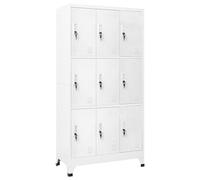 Armoire À Casier Avec 9 Compartiments Acier 90x45x180 Cm Gris Vidaxl Vidaxl Gris