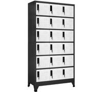 Armoire à casiers Anthracite et blanc 90x40x180 cm Acier Anthracite G