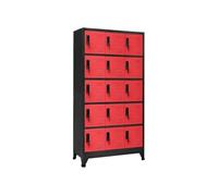 Armoire à casiers Anthracite et rouge 90x40x180 cm Acier Anthracite et rouge G
