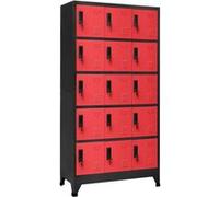 Armoire à casiers Anthracite et rouge 90x40x180 cm Acier Anthracite et rouge G
