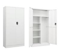vidaXL Armoire à casiers Blanc en acier 90 x 40 x 180 cm