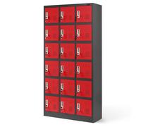 Armoire à casiers Casier Vestiaire anthracite-rouge 185x90x40