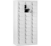 Domator Jan Nowak Armoire Vestiaire 3B11A Casier Metallique pour Objets de Valeur 33 Compartiments Revêtement en Poudre 185 cm x 90 cm x 45 cm (Gris)
