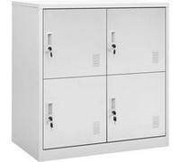 Armoire à Casiers Gris Clair et Rouge 90x45x92,5 cm Acier Rangement vidaXL