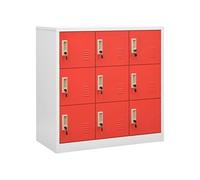 vidaXL Armoire à casiers verrouillables 336442 Armoire de bureau gris clair et rouge