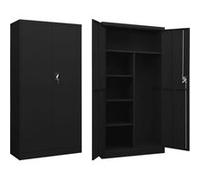 Vidaxl Armoire À Casiers Noir 90x40x180 Cm Acier Noir