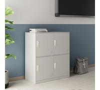 Armoire à casiers 'Rautavaara' avec 4 portes acier 100 x 90 x 40 cm gris clair