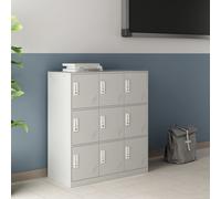 Armoire à casiers 'Rautavaara' avec 9 portes acier 100 x 90 x 40 cm gris clair