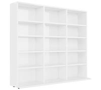 Armoire à CD Blanc brillant 102x23x89,5 cm Bois d'ingénierie