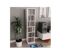 Armoire à CD Blanc brillant 21x20x88 cm Bois d ingénierie