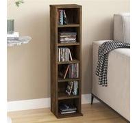 Vidaxl Armoire À Cd Chêne Fumé 21x20x88 Cm Bois D'ingénierie Marron