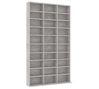 Armoire à CD - OMABETA - Gris béton - 102x16x177,5 cm - 30 compartiments - Bois d'ingénierie