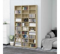 Vidaxl Armoire À Cd Chêne Sonoma 102x16x177,5 Cm Bois D'ingénierie Marron