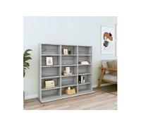 vidaXL Armoire à CD Sonoma Gris 102x23x89,5 cm Bois d'ingénierie