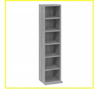 Armoire à CD - V BESTLIFE - Sonoma gris - 21x20x88 cm - 6 compartiments - Bois d'ingénierie