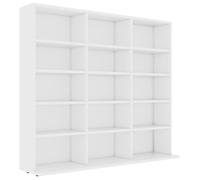 Armoire à CD - VIDAXL - 801787 - Blanc - 102x23x89,5 cm - 15 Compartiments Ouverts