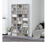 Armoire à CD VIDAXL Gris béton 102x16x177,5 cm en bois d'ingénierie avec 30 compartiments ouverts