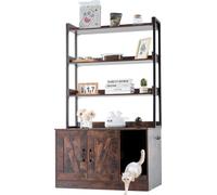 Armoire à chat avec bac à litière - étagère à 3 niveaux 850x490x1490mm - maison pour chats - stable et durable - pour la garde des chats