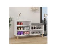 Armoire à chaussure Blanc brillant 102x36x60 cm Bois ingénierie