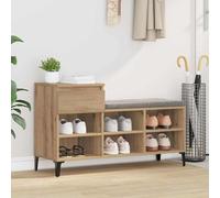 Armoire à Chaussure Blanc Brillant 102x36x60 cm Bois Ingénierie Étagère vidaXL