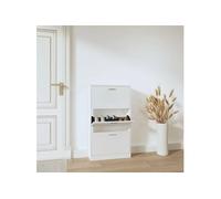 vidaXL Armoire à chaussure Blanc brillant 59x17x108 cm Bois ingénierie 342530