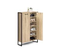 IDMarket – Armoire à chaussures Luis 18 paires, 2 portes, design industriel