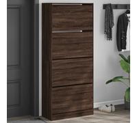 Armoire à Chaussures 2 Tiroirs Rabattables Étagère Rangement Gris Béton vidaXL