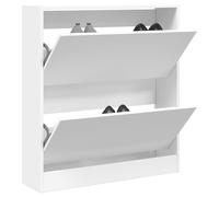 Armoire à Chaussures 2 Tiroirs Rabattables Étagère Rangement Gris Béton vidaXL