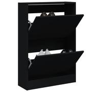 Armoire à Chaussures 2 Tiroirs Rabattables Étagère Rangement Gris Béton vidaXL