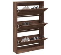 Armoire à Chaussures 2 Tiroirs Rabattables Étagère Rangement Gris Béton vidaXL