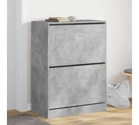 vidaXL Armoire à chaussures 2 tiroirs rabattables, étagère de rangement Gris béton