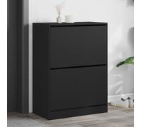 Armoire à Chaussures 2 Tiroirs Rabattables Étagère Rangement Gris Béton vidaXL