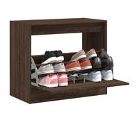 Armoire à Chaussures 2 Tiroirs Rabattables Étagère Rangement Gris Béton vidaXL