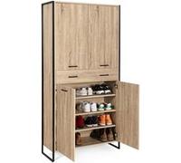 IDMarket - Armoire à chaussures Luis - 24 paires 4 portes avec tiroir Design industriel H. 180 cm