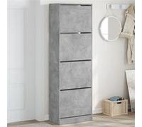 Armoire à chaussures 4 tiroirs rabattables gris béton Gris béton G
