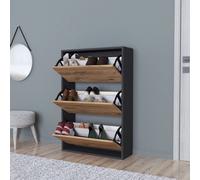 Armoire à chaussures 'Aurskog' 110x73,5x24cm anthracite/chêne