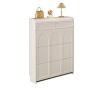 Armoire à chaussures autonome, organiseur de chaussures de ferme avec 2 tiroirs rabattables, armoire de rangement fine pour entrée, salon, chambre à coucher