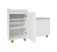 Armoire à chaussures autoportante avec coussin et porte, charge de 125 kg, dimensions totales : 102 x 30 x 72 cm, à 5 niveaux, pour 12 paires de chaussures, pour couloir, chambre à coucher, entrée