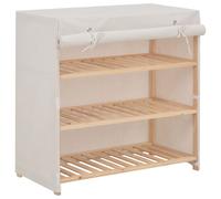 Armoire À Chaussures Avec Housse Blanc 79x40x80 Cm Tissu Blanc