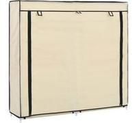 Armoire à chaussures avec housse Crème 115x28x110 cm Tissu