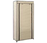 Armoire À Chaussures Avec Housse Crème 58x28x106 Cm Tissu