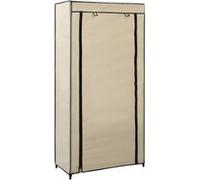 vidaXL Armoire à chaussures avec housse en tissu crème 58 x 28 x 106 cm