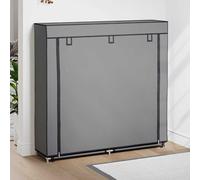 Armoire à Chaussures avec Housse Gris 115x28x110 cm Tissu Etagère vidaXL