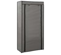 Armoire à chaussures avec housse Gris 58x28x106 cm Tissu