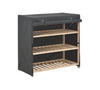 vidaXL Armoire à chaussures avec housse Gris 79x40x80 cm Tissu